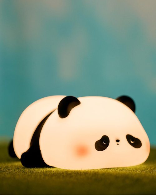 Recolte Panda Night Light for Kids - 3-Level Dimmable, Rechargeable LED Silicone Lamp | Squishy Nursery Light with Timer | Safe Night Light for Baby Room & Toddlers