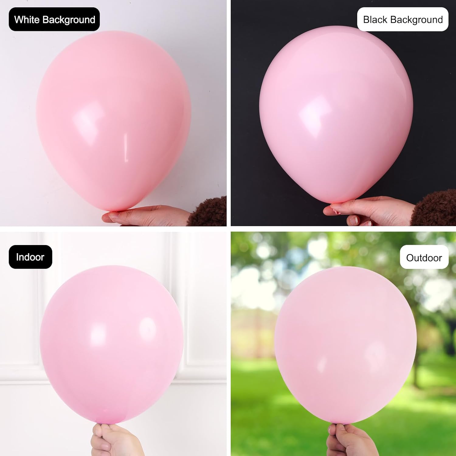 RUBFAC Balloon Garland Kit - 129pcs Latex Balloons in Baby Pink & Hot Pink | 5-18 Inch Sizes for Parties