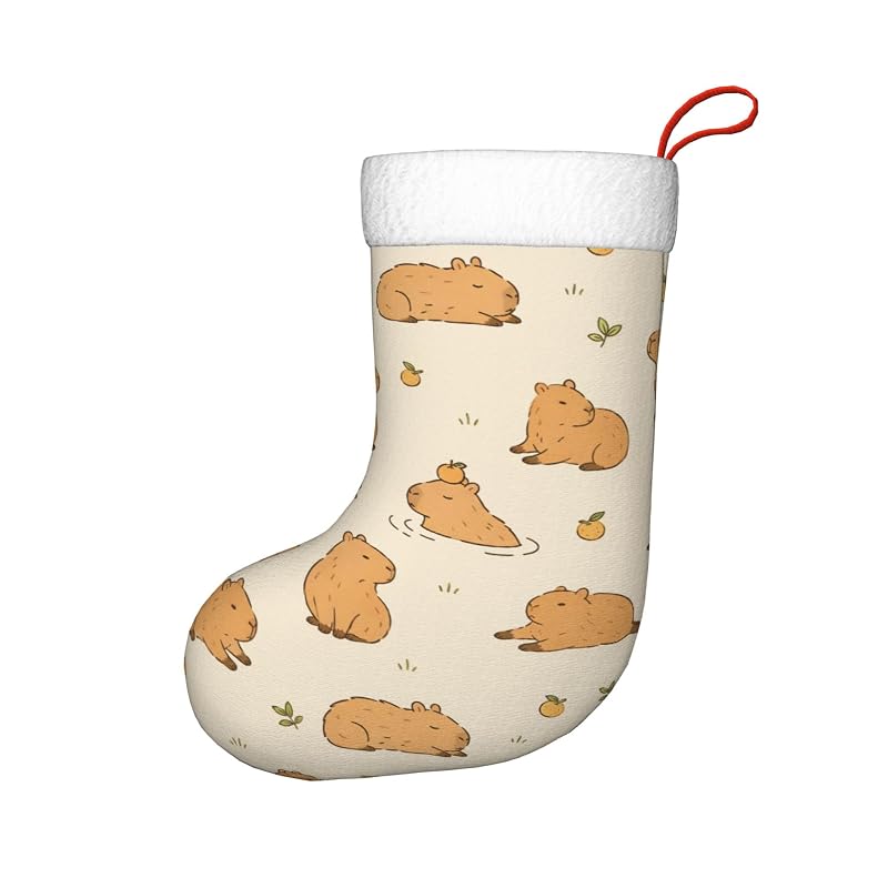 Cute Capybara Christmas Stocking - 18 Inch Plush Family Holiday Decor - Variation: Cute Capybara