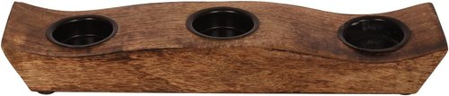 eTroves Wooden Tealight Candle Holder Set - Personalized Mango Wood Votive Holders for Rustic Events