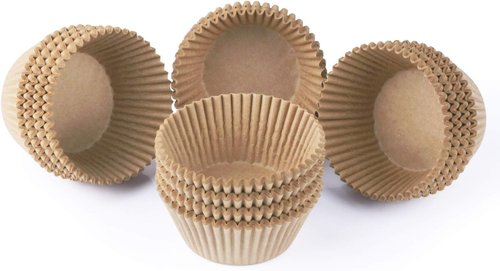 Caperci Natural Cupcake Liners - 500 Count Grease-Proof, No Smell Food-Grade Baking Cups