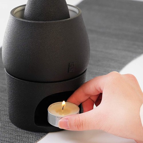 Lyty Ceramic Sake Set Cups with Warmer + Sake Saki Drink Storage Box, Porcelain Pottery Hot Cold Saki Drink, 9pcs include 1 Stove 1 Warming Bowl 1 Sake Bottle 6 Cup