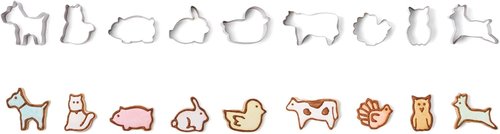 Fox Run Mini Animal Cookie Cutters - Metallic Design, Perfect for Baking Fun | 0.75 x 1.5 x 1 Inches