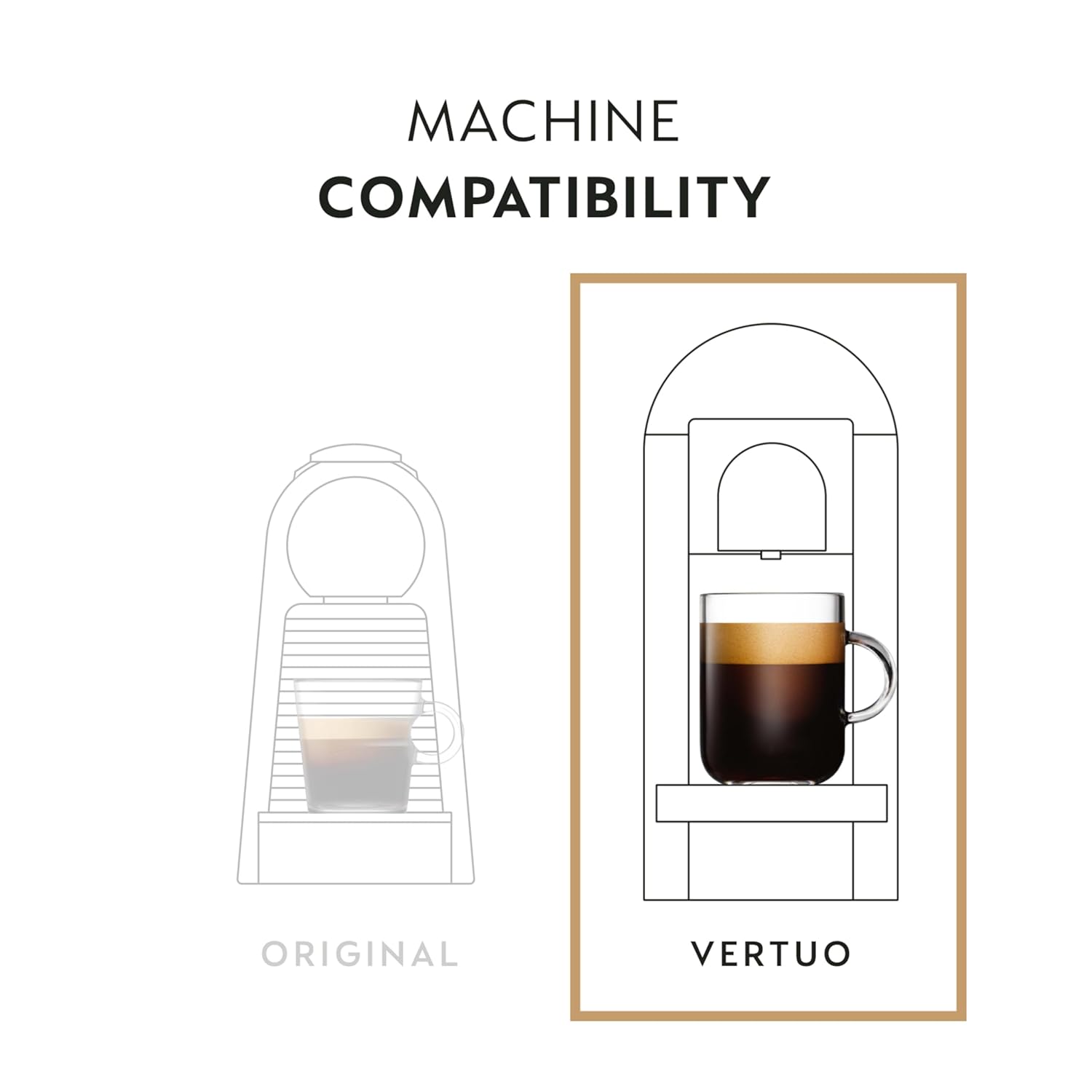Nespresso Vertuo Espresso Capsules - Il Caffe Flavor, 50-Count Pods for 1.35 oz Brews