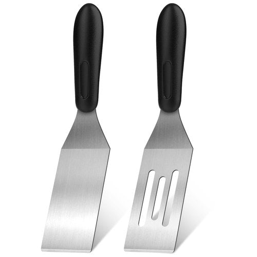 Stainless Steel Spatula Set,Mini Serving Spatula for Kitchen Use,Metal Spatula for Cooking with Heat Resistant Handle,Metal Spatulas for kitchen use for Pancakes、Lasagna、Brownies、Cake and Cookie (2PC)