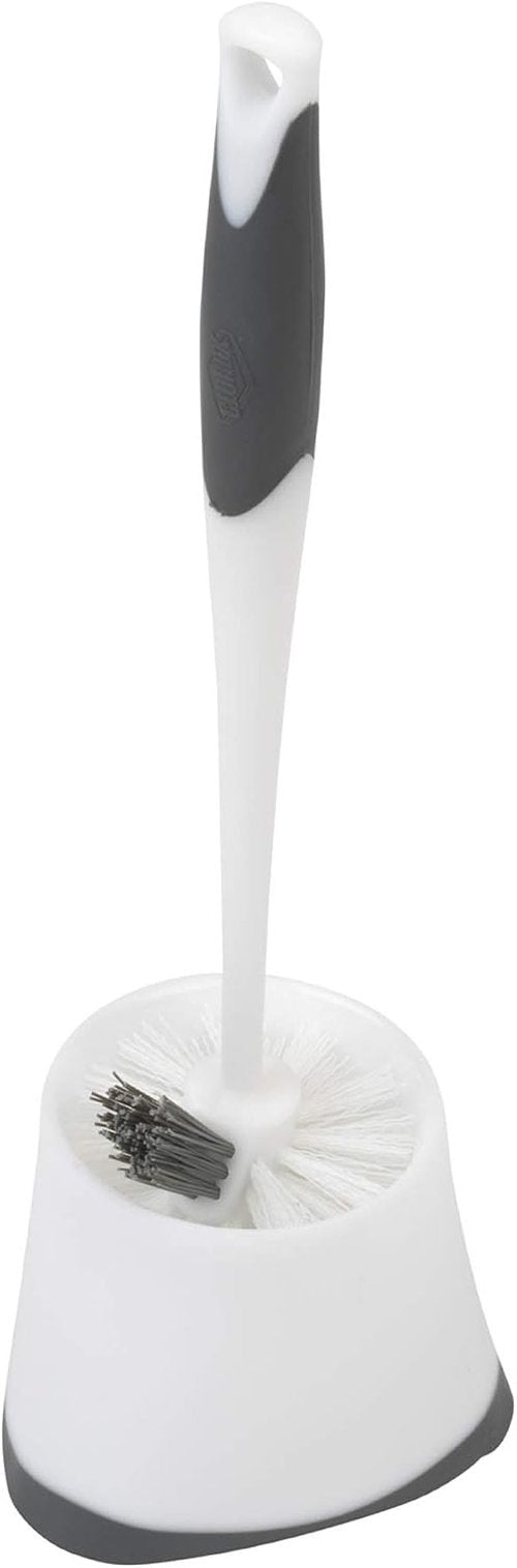 Clorox Toilet Bowl Brush - Under-Rim Design with Corner Storage Caddy | 16 x 5 x 5.5 in