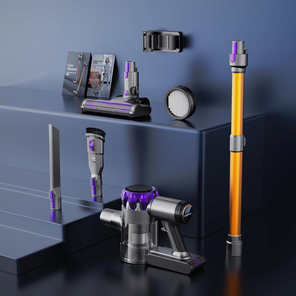 UML0 S3P Cordless Vacuum Cleaner - 45kPa Suction Power | 55-Minute Runtime, Self-Standing Design for Pet Hair & Hard Floors