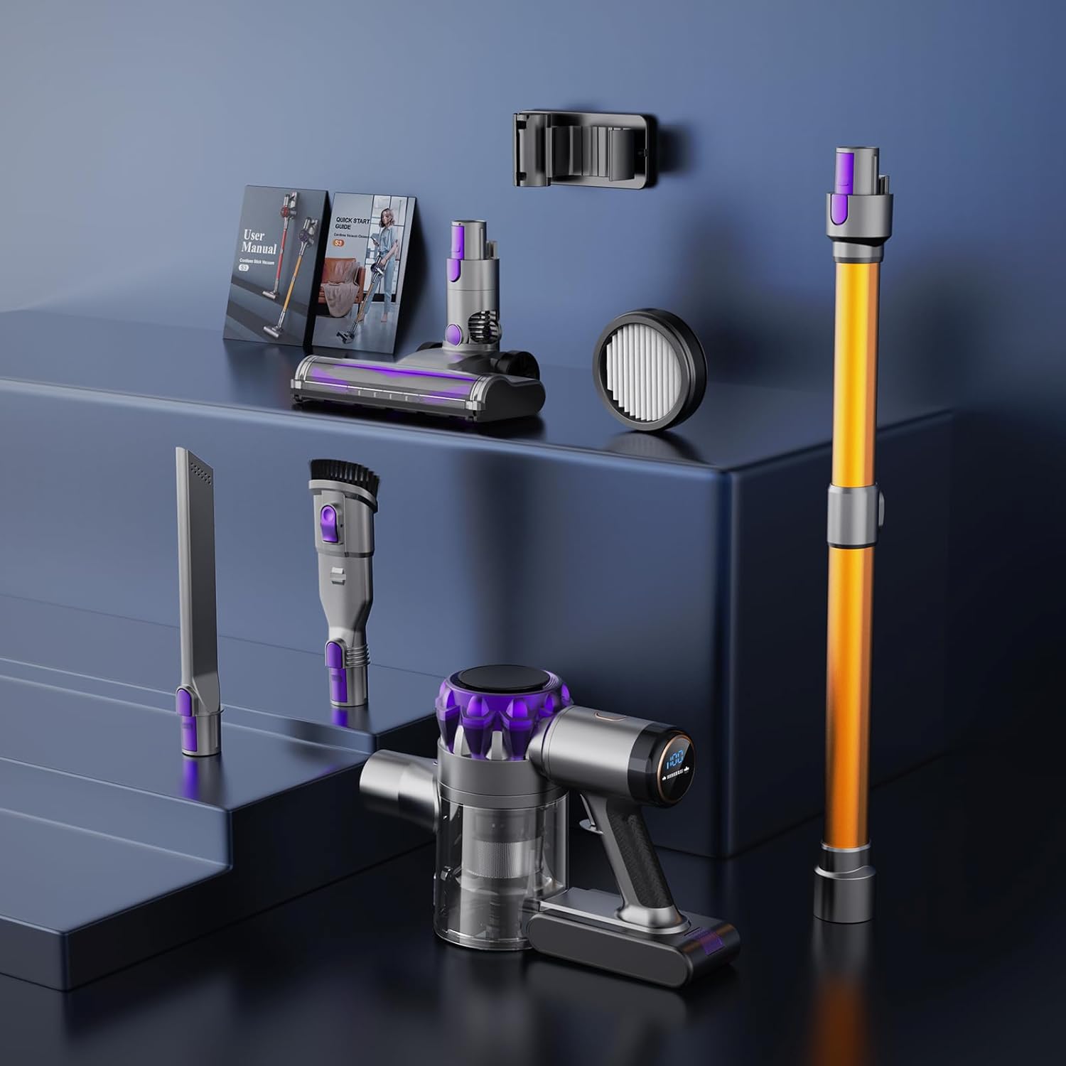 UML0 S3P Cordless Vacuum Cleaner - 45kPa Suction Power | 55-Minute Runtime, Self-Standing Design for Pet Hair & Hard Floors