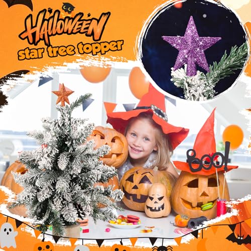 3 Pcs Mini Christmas Tree Topper Star Ornaments - Glitter Decor