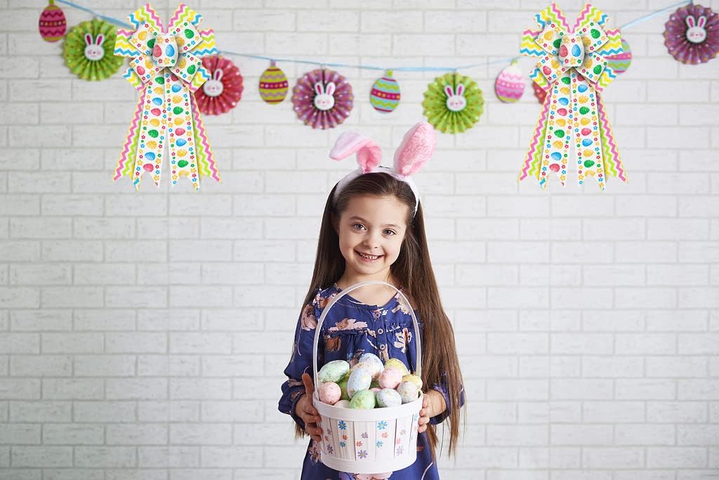 Regine Switzerland Easter Wreath Bows - Colorful Rainbow Burlap Decor for Indoor/Outdoor Use