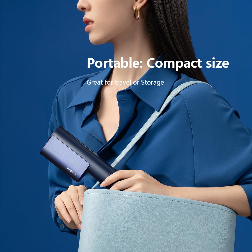 Nesugar G3 Steamer for Clothes Portable Travel Steamer, Fashion Handheld Garment Steamer, 0.75lbs Lightly, 15s Fast Heat-up, Light Mini Steam Iron for travel and home （blue)