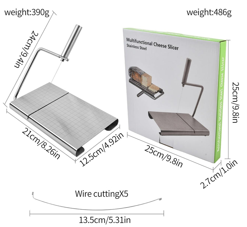 Bectyton Stainless Steel Cheese Slicer, Cheese Slicers for Block Cheese, Cheese Cutters for Block Cheese