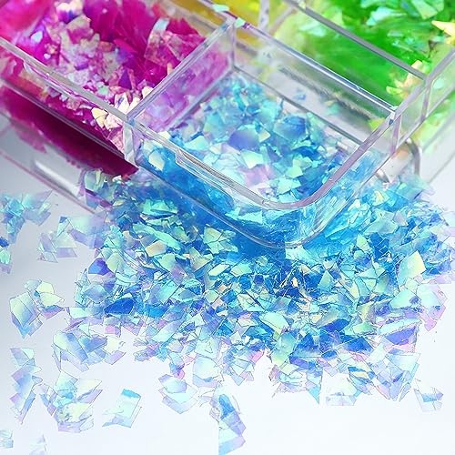 Vezocim 6-Grid Holographic Irregular Nail Art Glitter Set