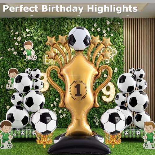 5-Piece Soccer Balloons Set - Extra Large Trophy & Foil Decorations