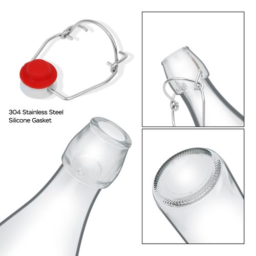 ZEBEIYU 12 Pack 8.5 oz swing top glass bottles,flip top glass bottle with airtight lid for home brewing,kombucha,kefir,vanilla extract,beer,oil,vinegar,homemade juices,soda,beverages,2nd fermentation