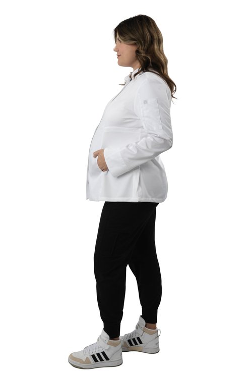 Chef Works Women's Essential Maternity Chef Coat, White, Medium