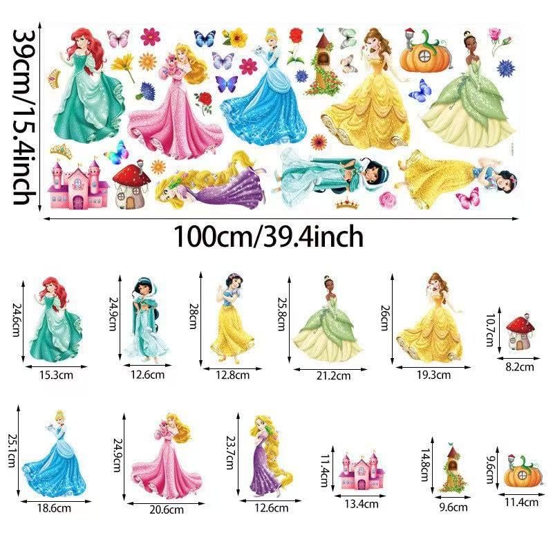 Princess Castle Wall Decals - Removable Vinyl Stickers for Kids Rooms