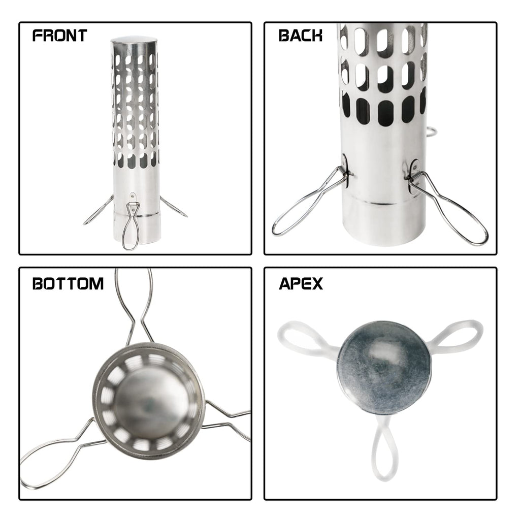 FIREHIKING Spark Arrestor 2.36" Stove Pipe with Ground Nail Wind Rope Carabiner Chimney Rain Cap