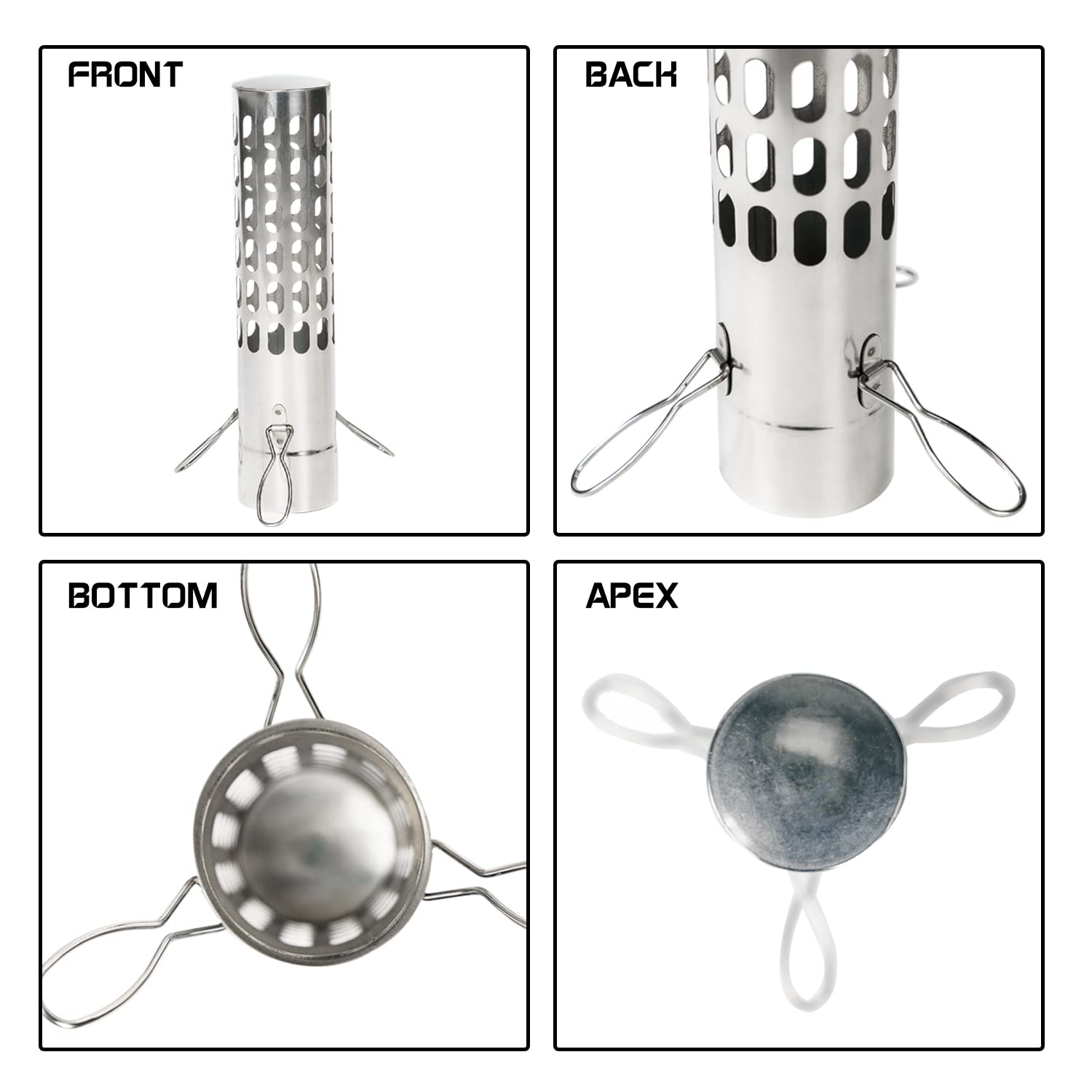 FIREHIKING Spark Arrestor 2.36" Stove Pipe with Ground Nail Wind Rope Carabiner Chimney Rain Cap