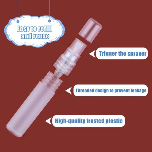 KINBOM Refillable Perfume Atomizers - Travel-Sized Plastic Spray Bottles (5ml) for Hair, Face & Plants
