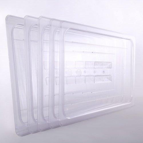 6-Pcs Food Pan Lid Full Size Clear Polycarbonate Hotel Pan Cover with handle