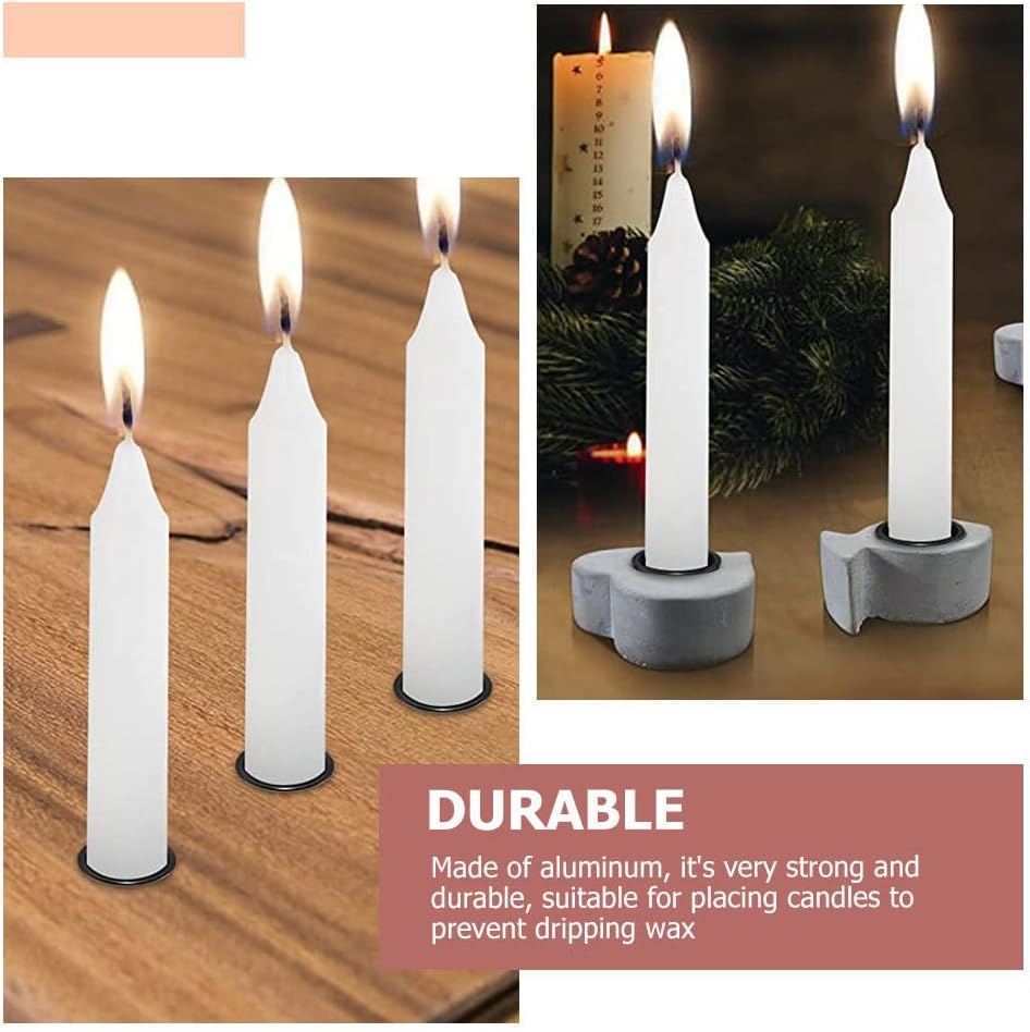 Skiennix 36-Piece Aluminum Candle Cup Set - Mini Taper Candle Holders in Black for Elegant Decor