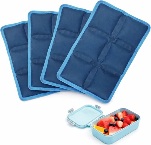 Blobuste Ice Packs - Reusable Thin Cold Packs | 4PCS Flexible Gel Freezer Packs for Lunch Boxes & Coolers