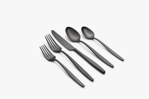 Cambridge Silversmiths Nylah Black Satin 20-Piece Flatware Set, Service for 4