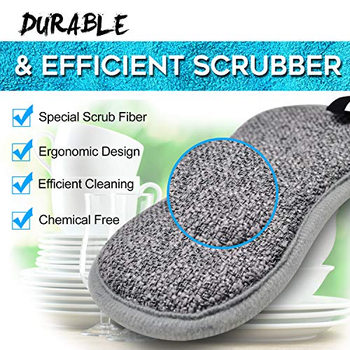 Blue Dual-Sided All-Purpose Cleaning Sponges - 6 Pack, Non-Scratch Microfiber