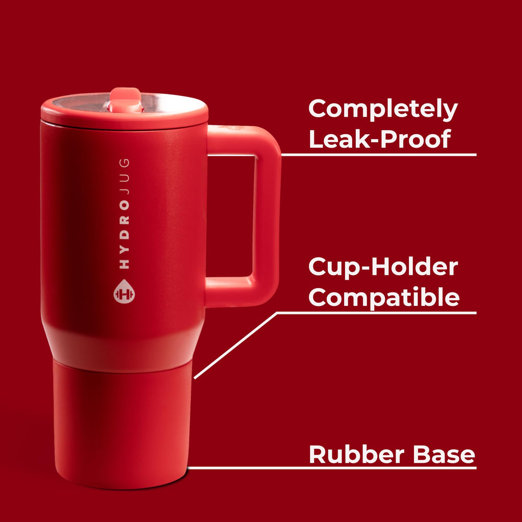 HydroJug Kids - 20 oz Insulated Kids Water Bottle with Flip Straw & Handle | Leak-Proof & Durable | Perfect for School, Sports, Lunch, Travel & Camp, Alumni Red