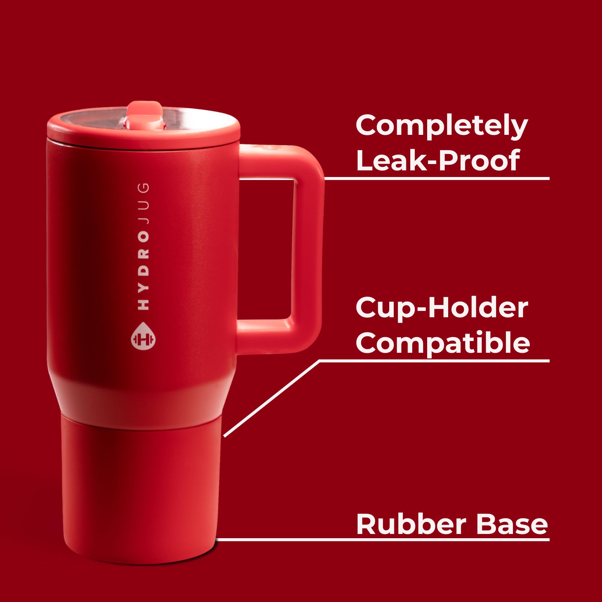 HydroJug Kids - 20 oz Insulated Kids Water Bottle with Flip Straw & Handle | Leak-Proof & Durable | Perfect for School, Sports, Lunch, Travel & Camp, Alumni Red