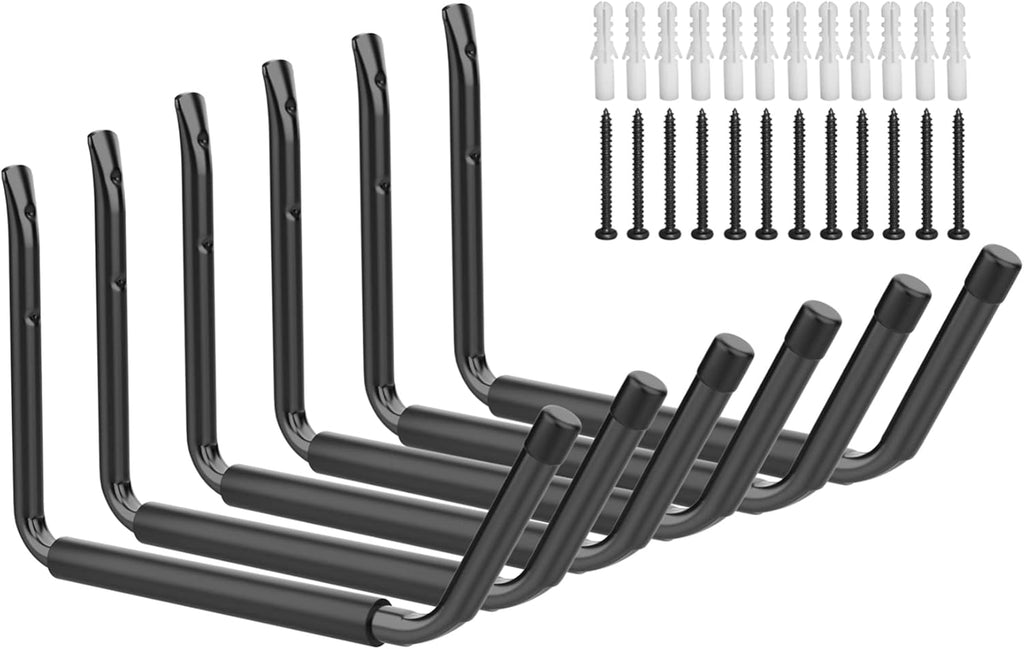 WALMANN Kayak Storage Rack - Wall Mount Hooks for Canoe, Surfboard, Skis & Paddle Boards | Garage Utility Solution