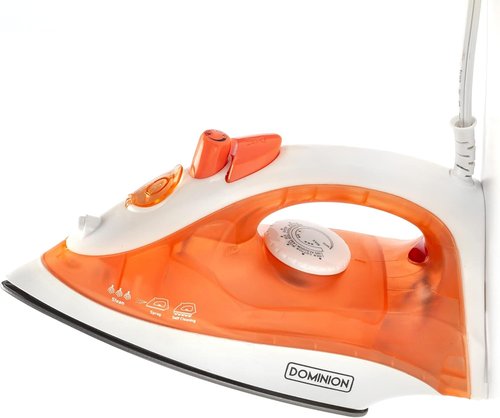 Dominion Steam Iron - Lightweight 1200W Clothes Iron with Non-Stick Soleplate & Adjustable Thermostat | Coral