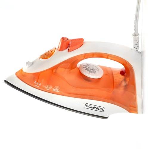 Dominion Steam Iron for Clothes With Non-Stick Soleplate, Lightweight 1200W Clothes Iron With Adjustable Thermostat Control, Self Clean, Pivoting Cord, and Steam/Dry/Spray Functions, Coral