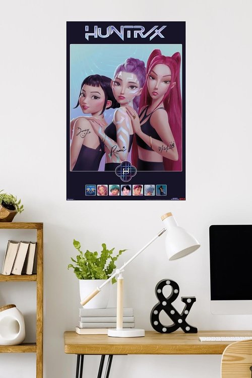 Huntrix | Netflix KPop Demon Hunters 2025 Wall Poster - Unframed, 34"L x 22.4"W, Perfect for Fans