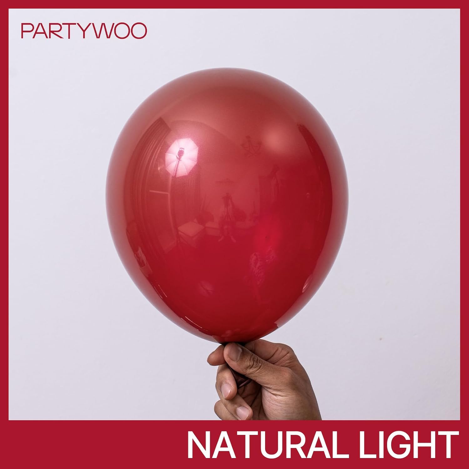 PartyWoo Burgundy Balloons - 100pcs 12 Inch Dark Chestnut Red for Graduation & Events