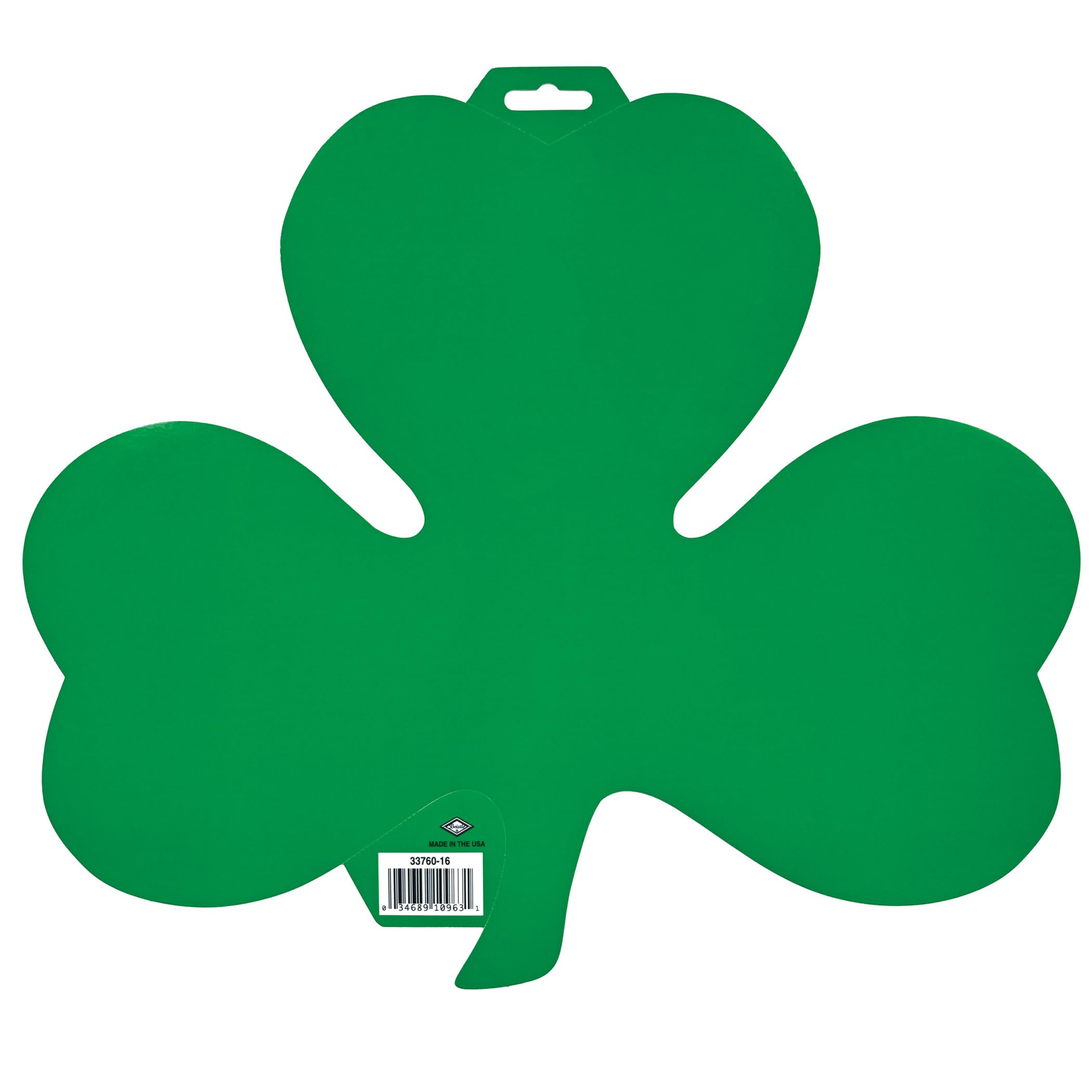 Beistle 24-Pack Decorative Printed Shamrock Cutouts, 16-Inch,Green