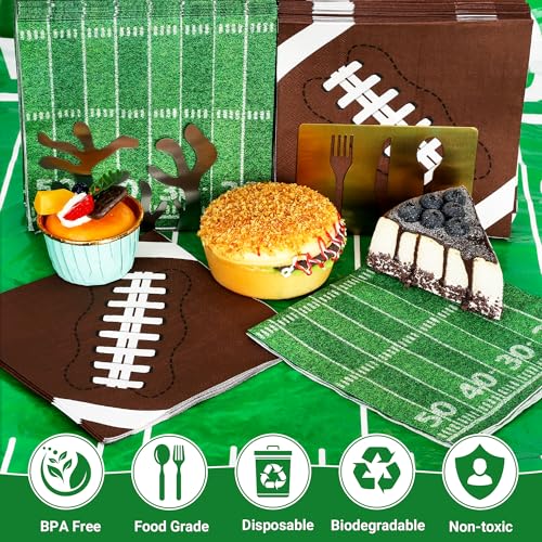Football Party Supplies - 50 PCS Disposable Napkins (6.5 Inch) for Game Day