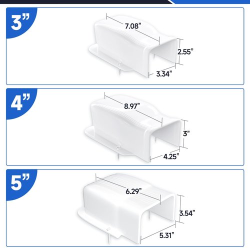 4'' Width Entry Wall Cover, Mini-Split Line Set Cover Accessories for Mini Split AC & Central AC, White