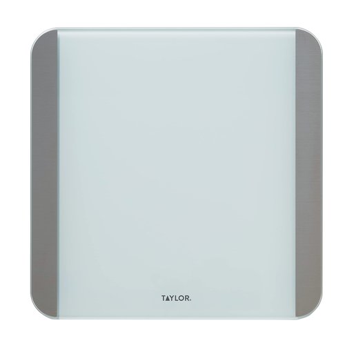 Taylor Glass Digital Bathroom Scale for Body Weight with Motion and Light Sensors, Bright LED Display, 440 lbs, White