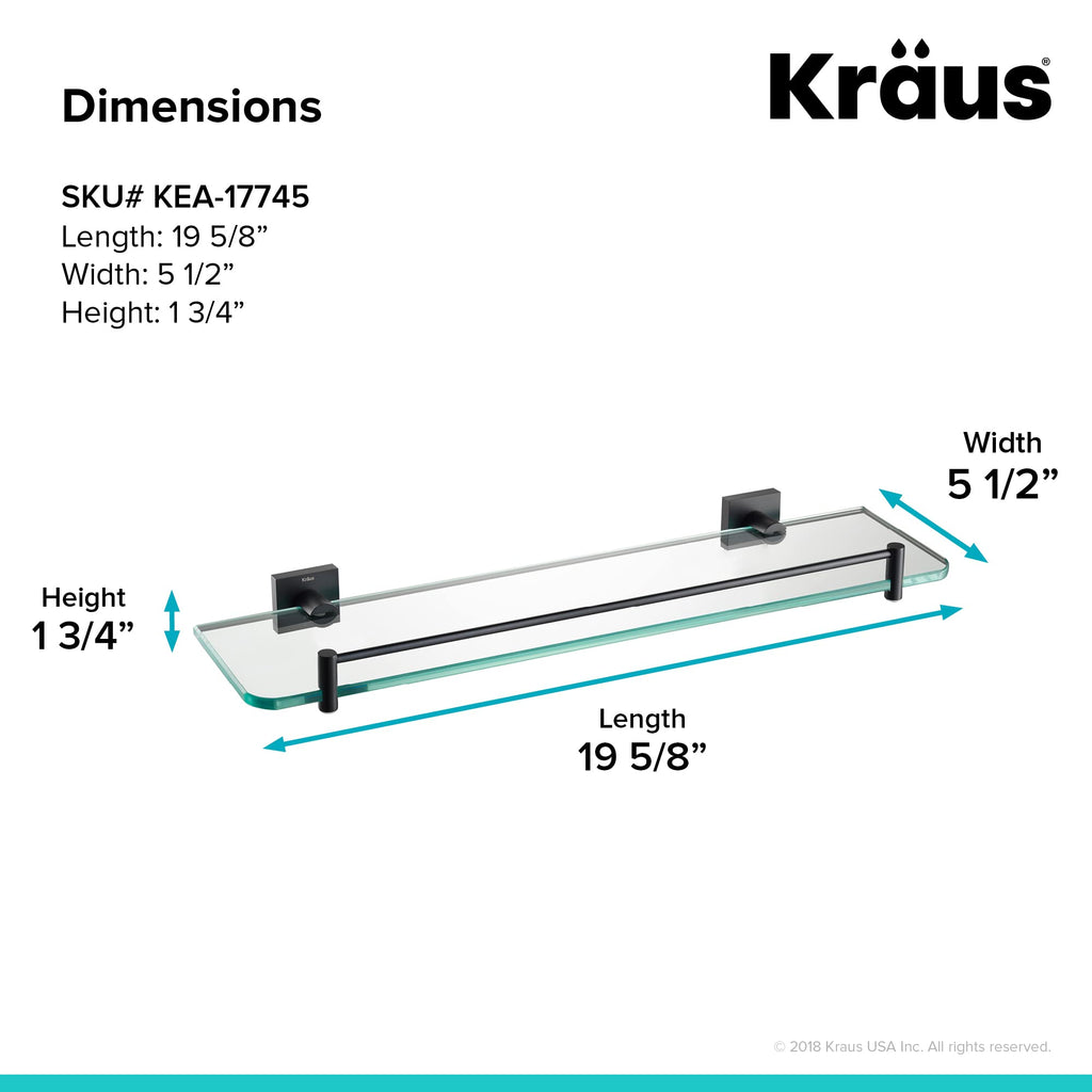 Kraus Ventus Bathroom Shelf, Matte Black Finish, KEA-17745MB