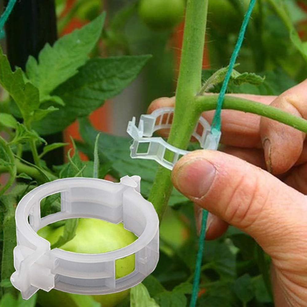 Skiennix Plant Support Clips - 100PCS Garden Clips for Tomatoes, Vines & Trellis - Durable Fastening Tools