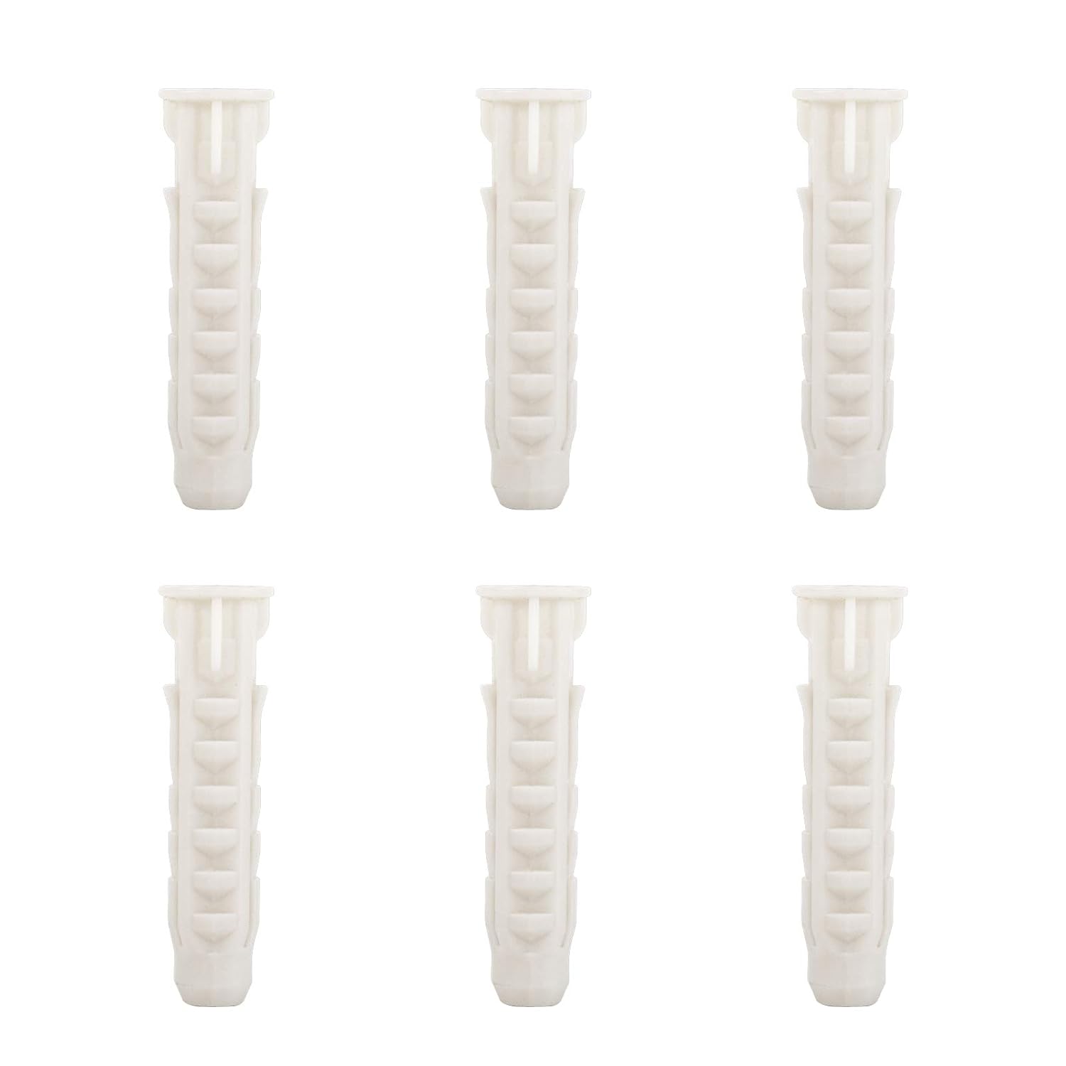 Mounting Dream Concrete Wall Anchors - 10X50mm Plastic Anchor Bolts for TV Wall Mounts | 6pcs White