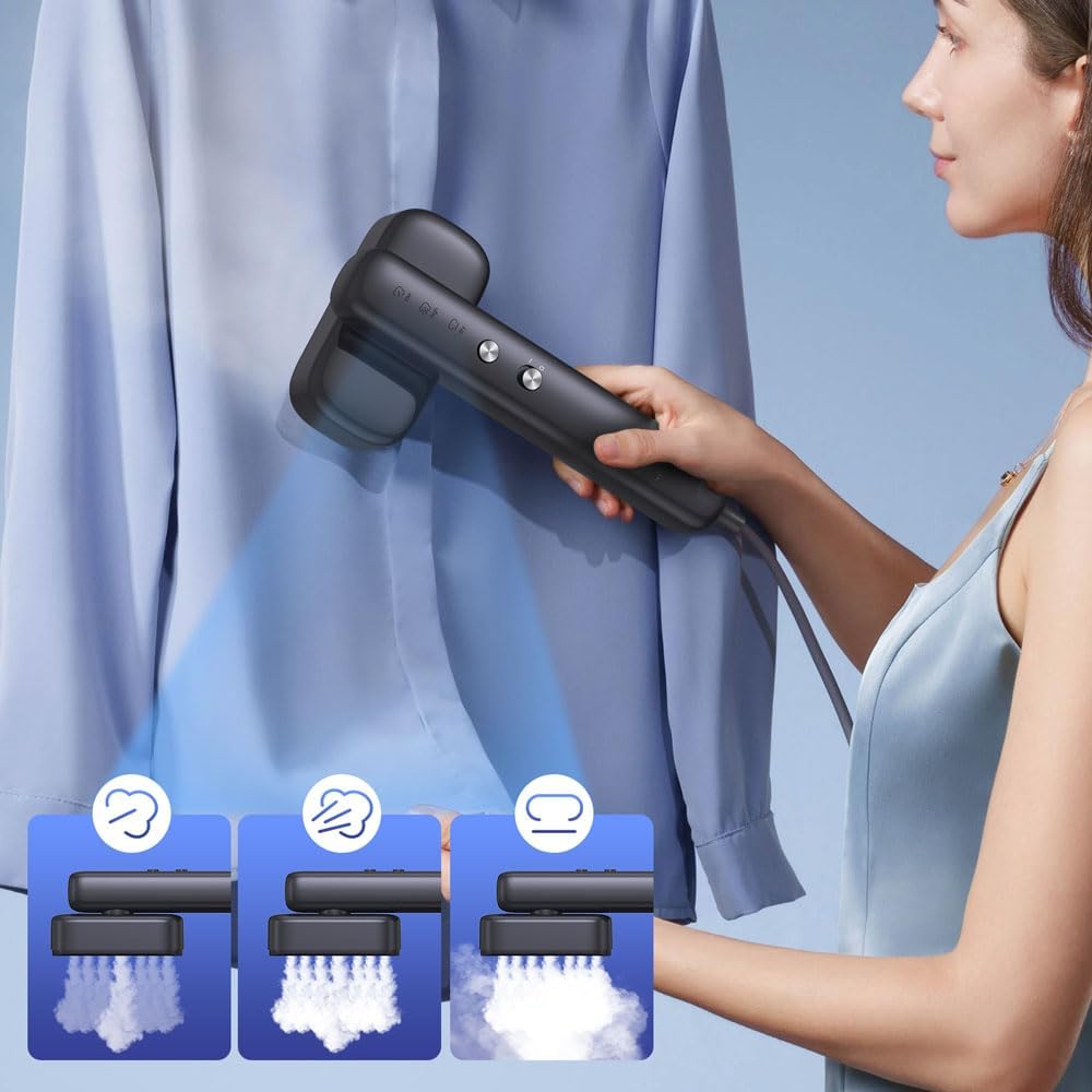 Skiennix Portable Clothes Steamer - 2-in-1 Mini Iron with Fast 30s Heat Up | Dual Voltage for Travel & Home