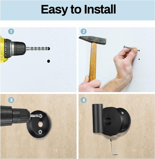 Kruodop Towel Hooks - Heavy-Duty Stainless Steel Wall Mount Holders | Black Matte Finish, 2-Pack