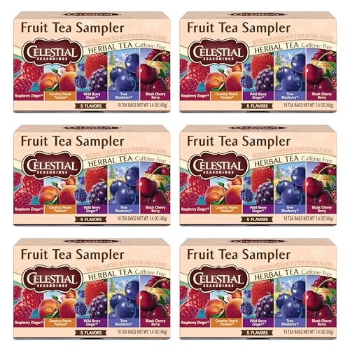 Celestial Seasonings Herbal Fruit Tea Sampler - 18 Count (Pack of 6)