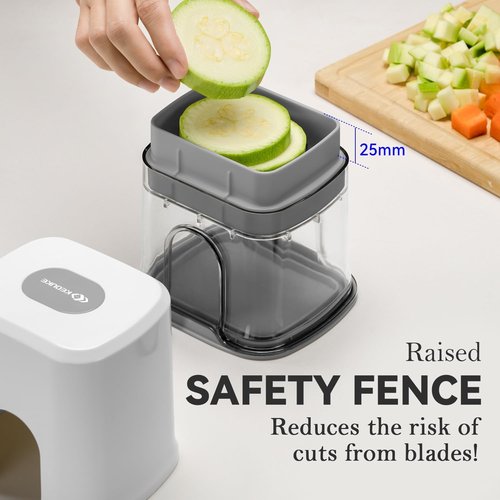 KEOUKE Multifunctional Vegetable Chopper - 3 Interchangeable Blades & Storage Box for Easy Food Prep
