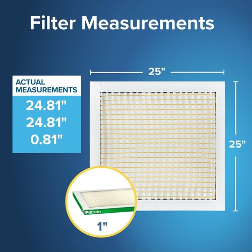 Filtrete 25x25x1 Air Filter - MERV 8 Dust, Pollen & Pet Dander Reduction | 6-Pack, Easy Air Flow