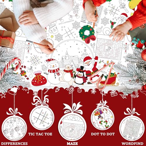 Christmas Coloring Tablecloth for Kids - 54x88in Activity Poster