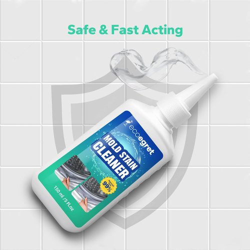 EcoEgret Mold Stain Remover Gel (5 Fl Oz), Multifunctional Mold Stain Remover, Heavy Duty Stain Gel Cleaner for Front Loader Washing Machine Seal, Bathroom Grout, Shower, Caulk